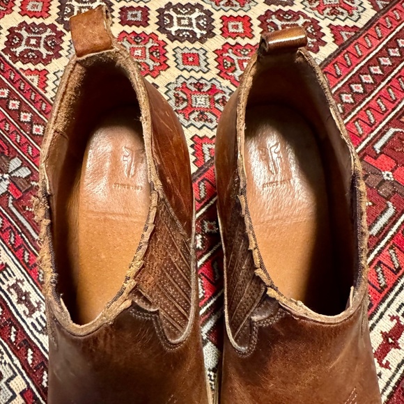Frye Faye Shootie Leather Ankle Heeled Boot - Size 6 - Cognac - Like New - Picture 8 of 9